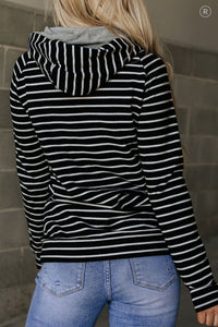 DoubleHood™ Sweatshirt - Line It Up Black