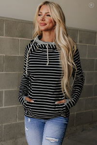 DoubleHood™ Sweatshirt - Line It Up Black