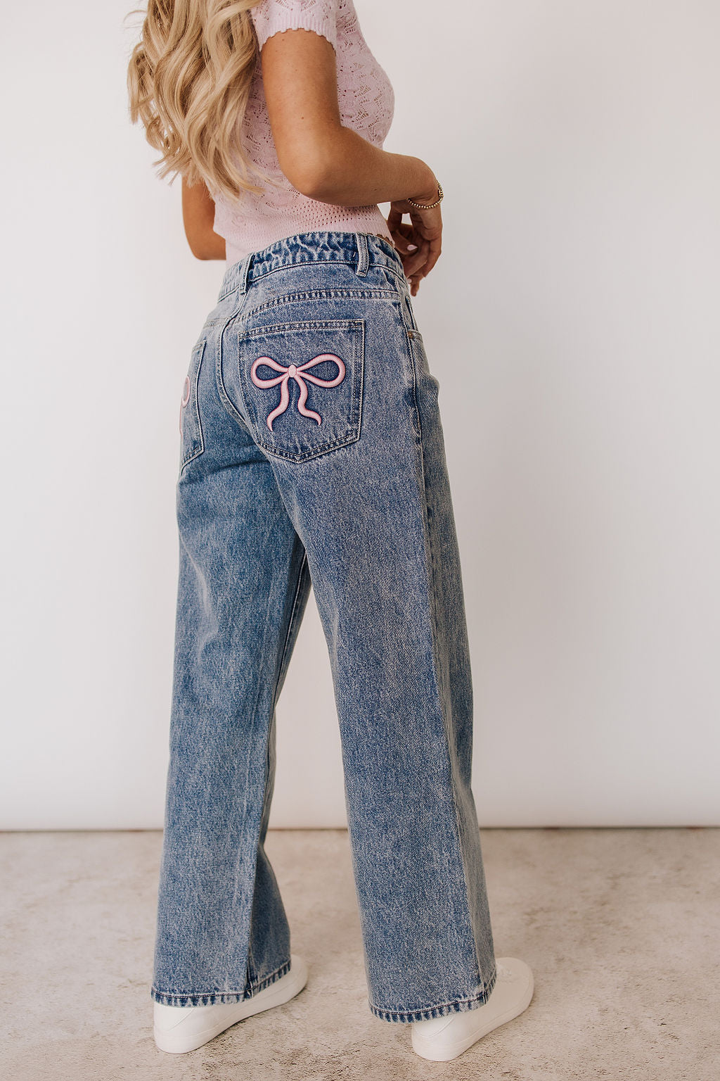 【新品】 andmary Back ribbon denim pants S ANDMARY】Back ribbon denim cargo pants