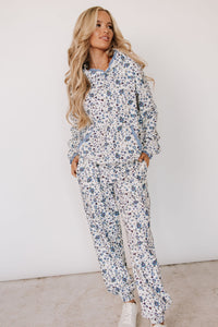 Lace Pocket Joggers - Blooming In Blue