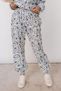 Lace Pocket Joggers - Blooming In Blue