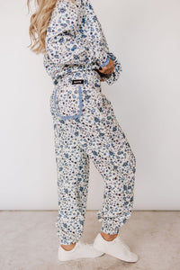 Lace Pocket Joggers - Blooming In Blue