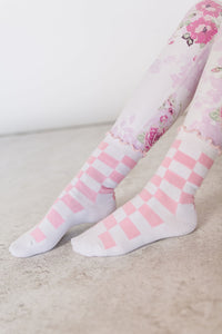 Cutie Crew Socks - Checkered Pink