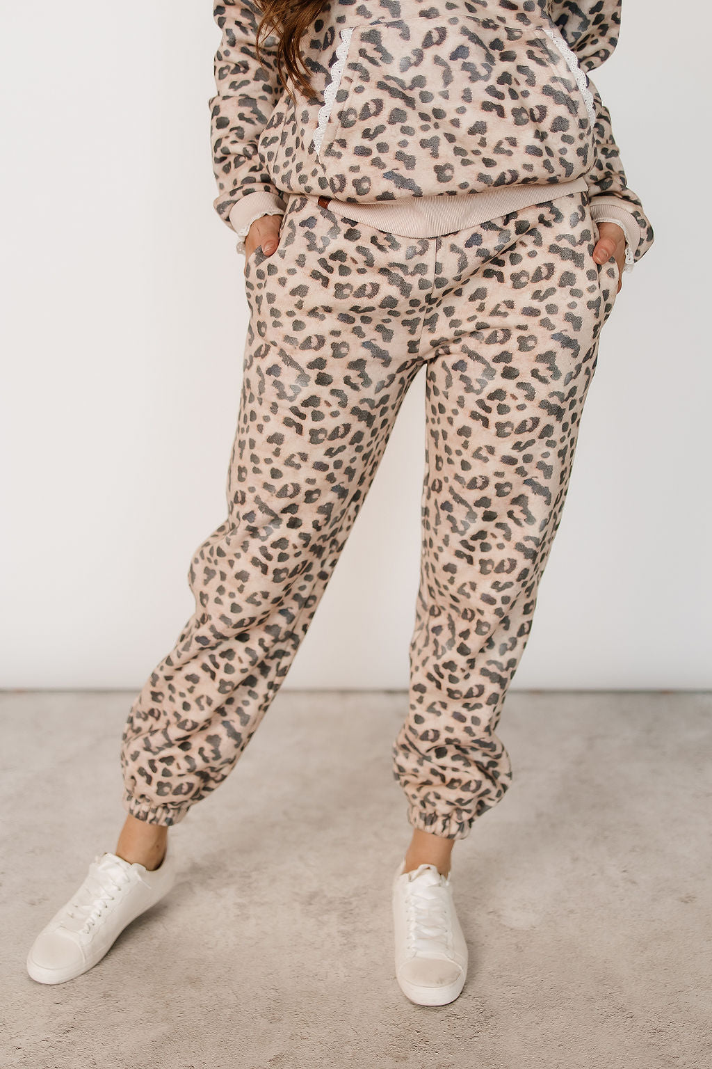 Elastic Waist Animal Print Joggers Womens Women's Wide-leg Pants