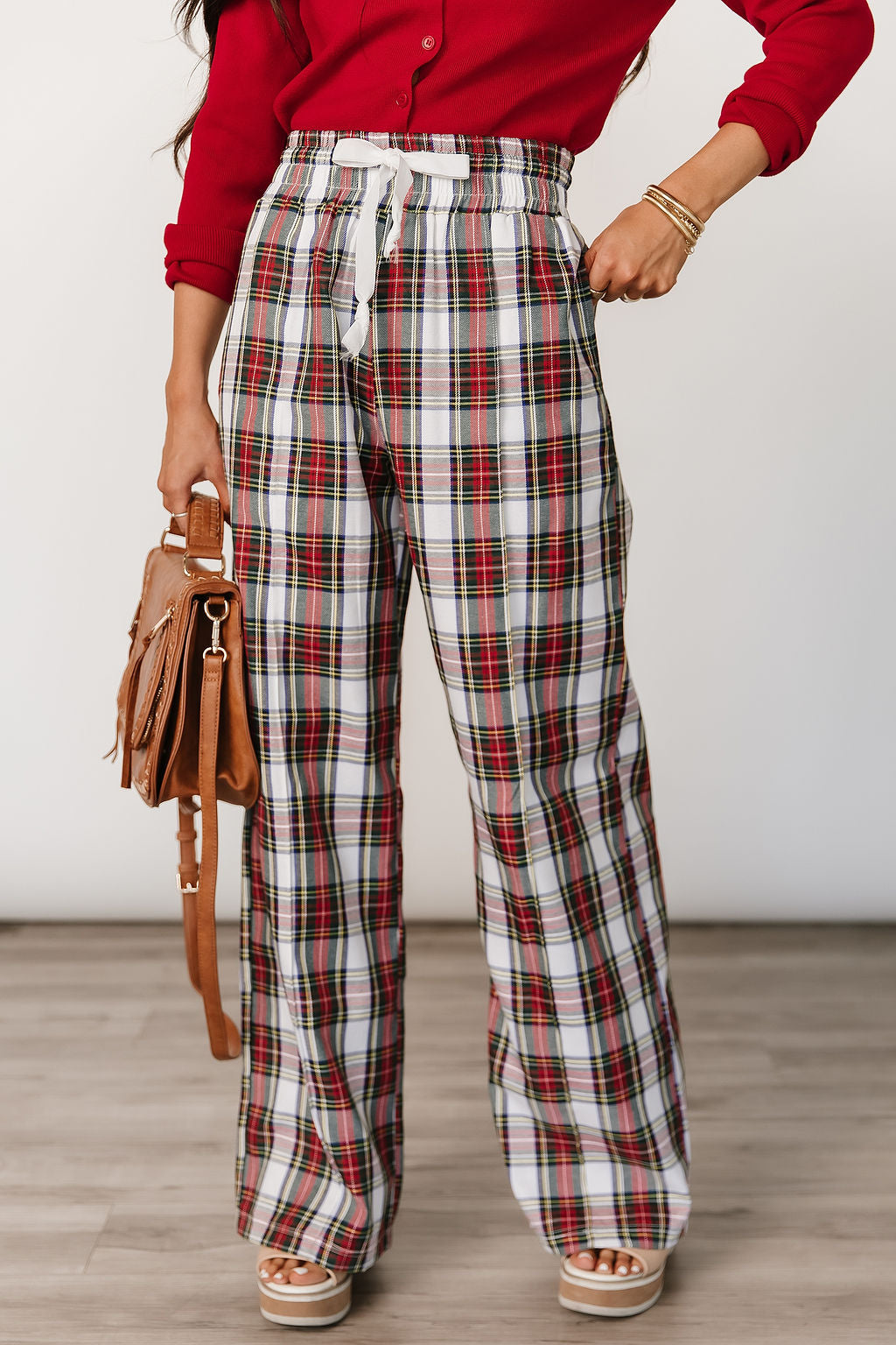 Everywear Pant - White Plaid