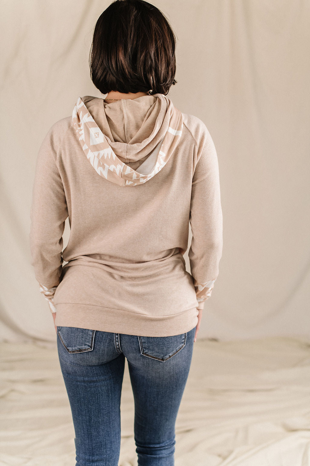 DoubleHood™ Sweatshirt - Oatmeal & Tan