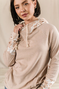DoubleHood™ Sweatshirt - Oatmeal & Tan