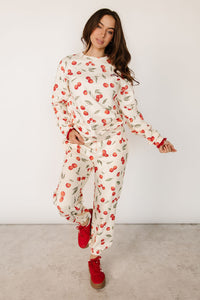 Lace Pocket Joggers - Cherry Charmed