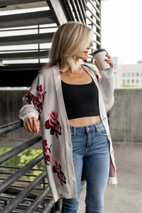 Oversized Cardigan - Pretty In Petals
