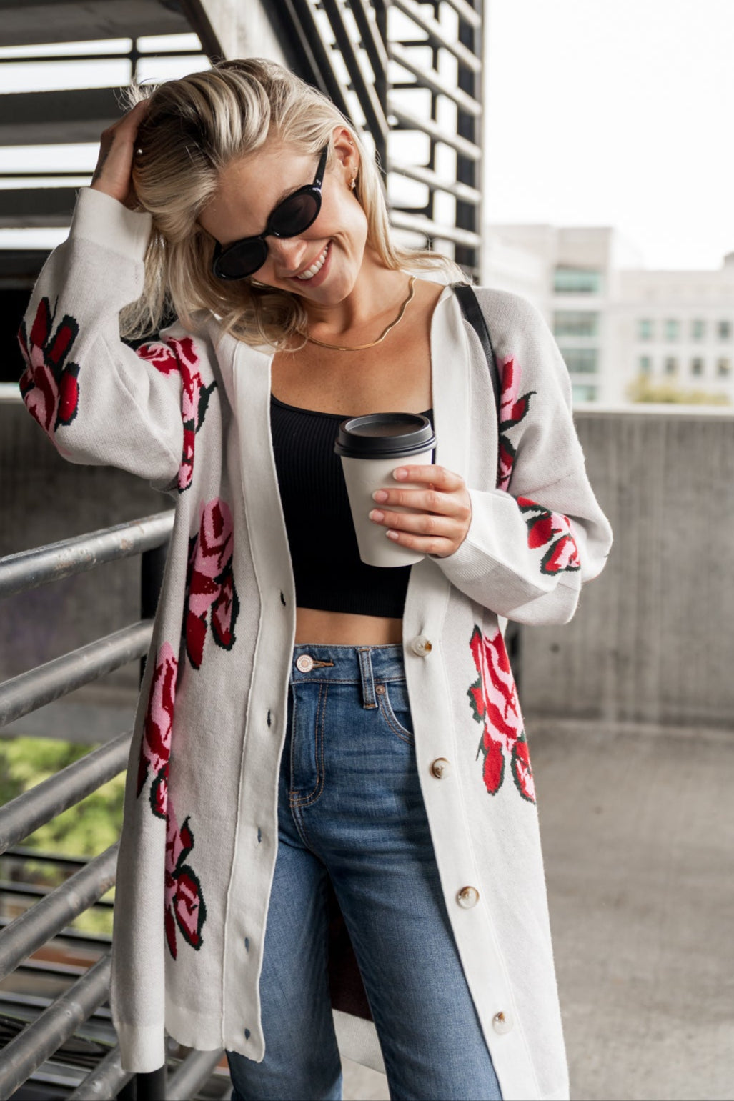 Oversized Cardigan - Pretty In Petals