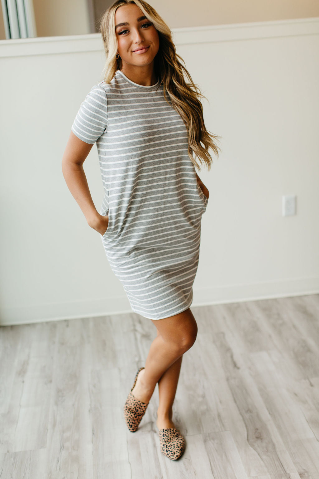 Ollie Dress - Grey Stripe