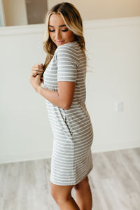 Ollie Dress - Grey Stripe