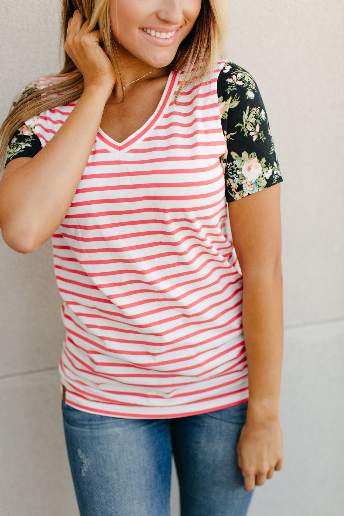Accent LuLu - Coral Stripe & Floral