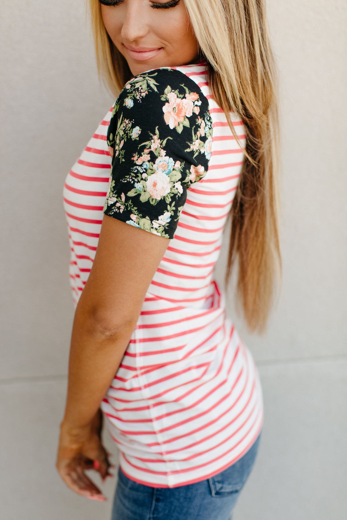 Accent LuLu - Coral Stripe & Floral
