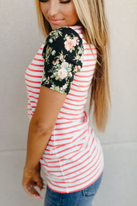 Accent LuLu - Coral Stripe & Floral