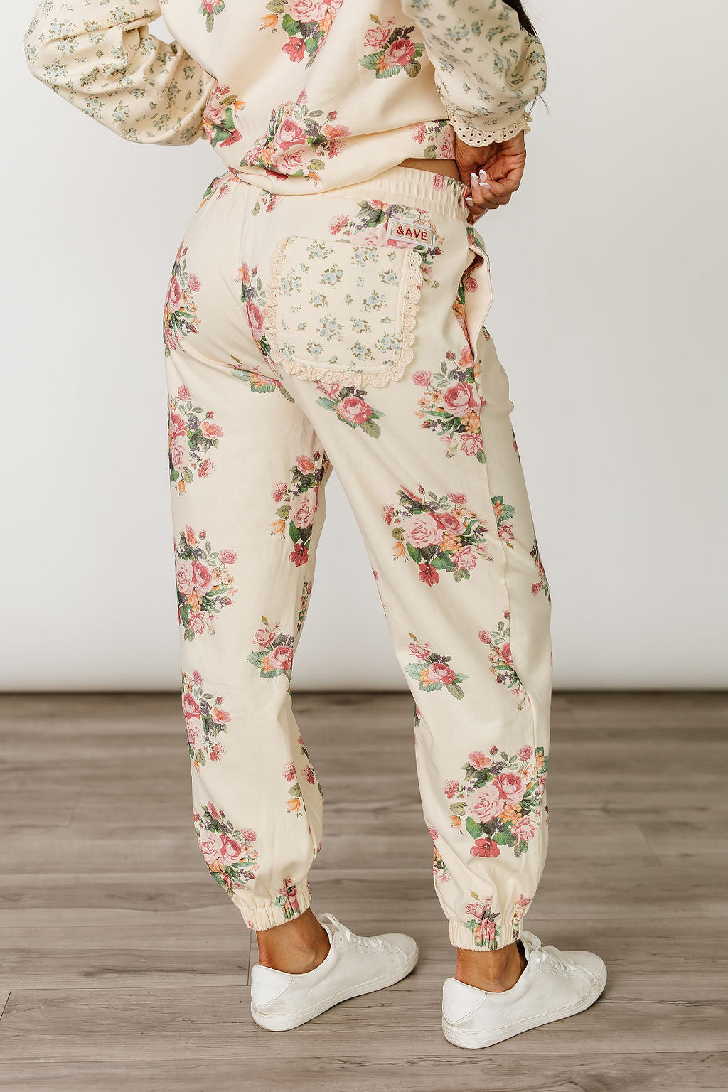 Lace Pocket Joggers - Golden Hour Garden