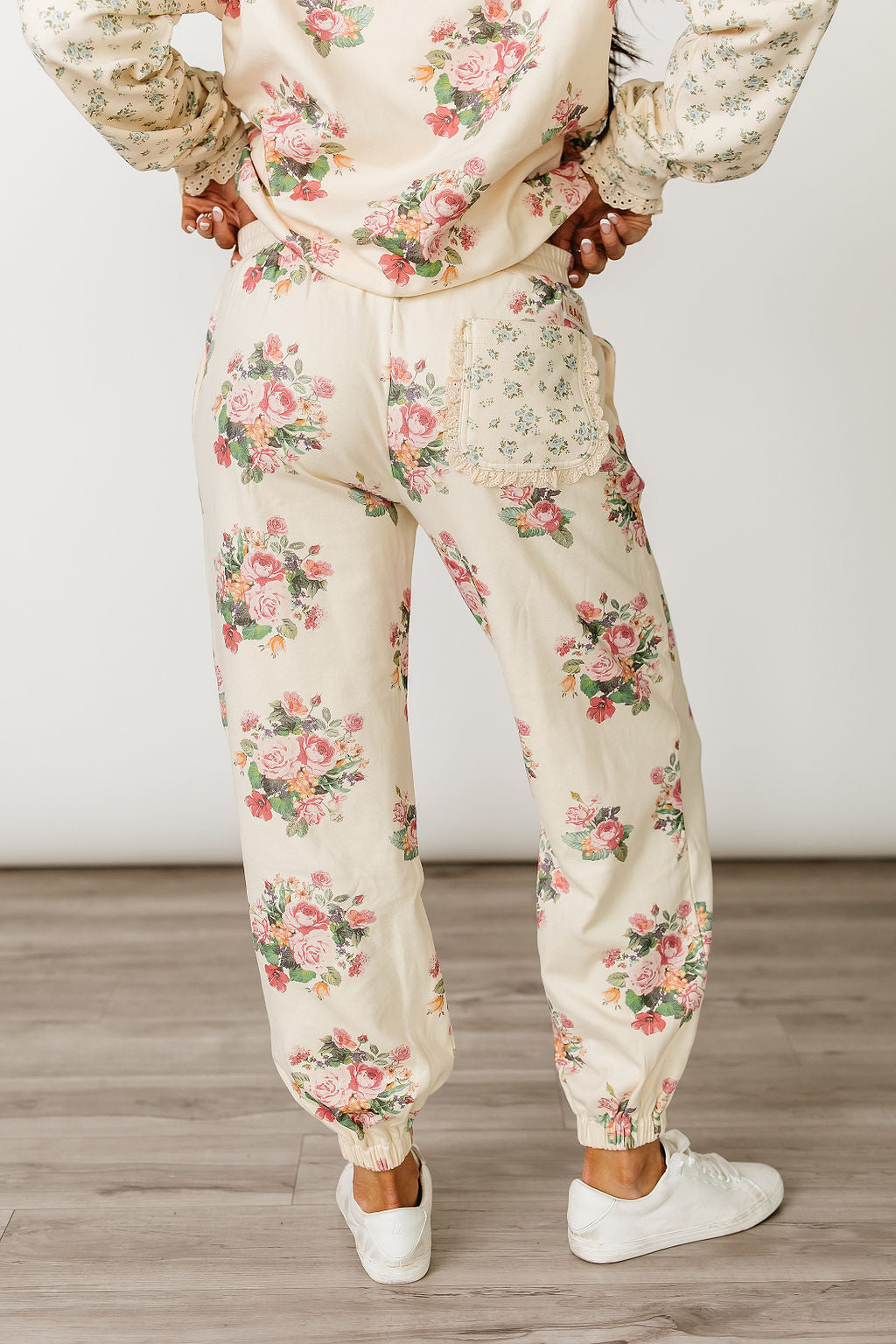 Lace Pocket Joggers - Golden Hour Garden
