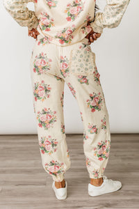 Lace Pocket Joggers - Golden Hour Garden