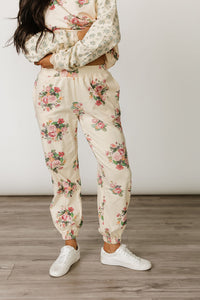 Lace Pocket Joggers - Golden Hour Garden