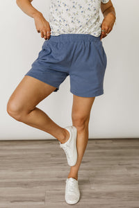 Lace Pocket Shorts - Forget Me Not