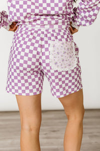 Lace Pocket Shorts - Lavender Daydream