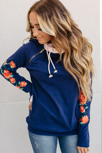 DoubleHood™ Sweatshirt - Ornate Floral Embroidered