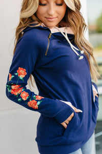 DoubleHood™ Sweatshirt - Ornate Floral Embroidered
