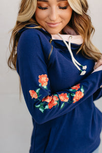 DoubleHood™ Sweatshirt - Ornate Floral Embroidered
