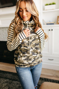 DoubleHood™ Sweatshirt - Camo & Stripe