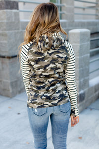 DoubleHood™ Sweatshirt - Camo & Stripe