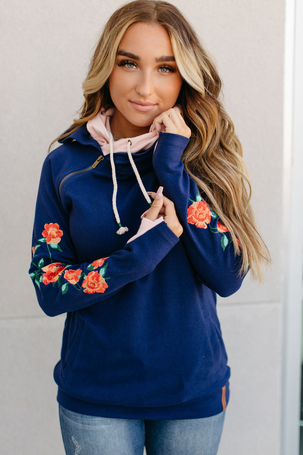 DoubleHood™ Sweatshirt - Ornate Floral Embroidered