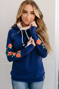 DoubleHood™ Sweatshirt - Ornate Floral Embroidered