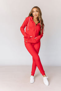 Performance Fleece Joggers - Candy Apple