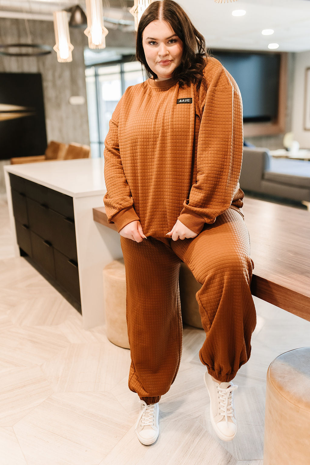 Quilted Pullover - Copper