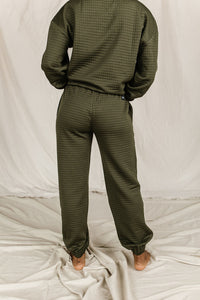 Quilted Joggers - Olive