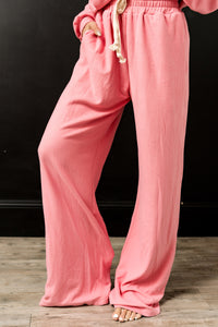 Free Time Wide Leg Comf Joggers- Pink Tulip