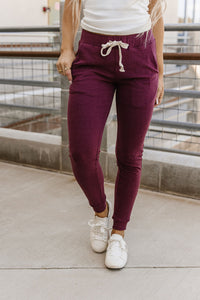 Performance Fleece Joggers - Wine