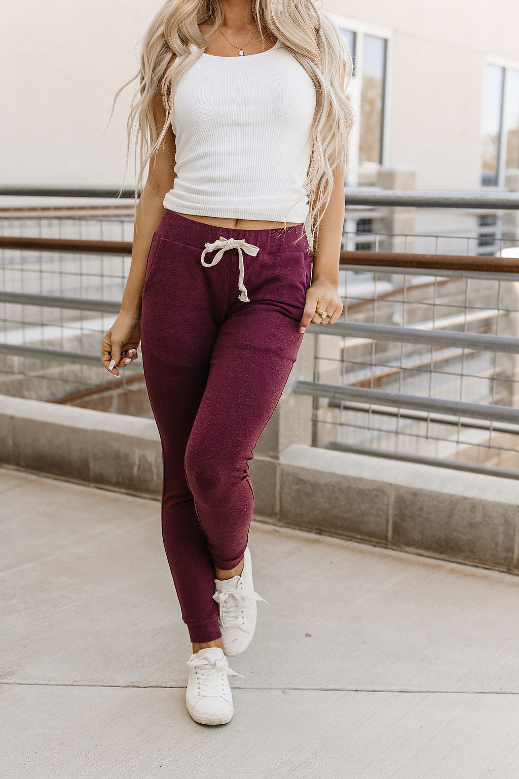 Performance Fleece Joggers - Wine