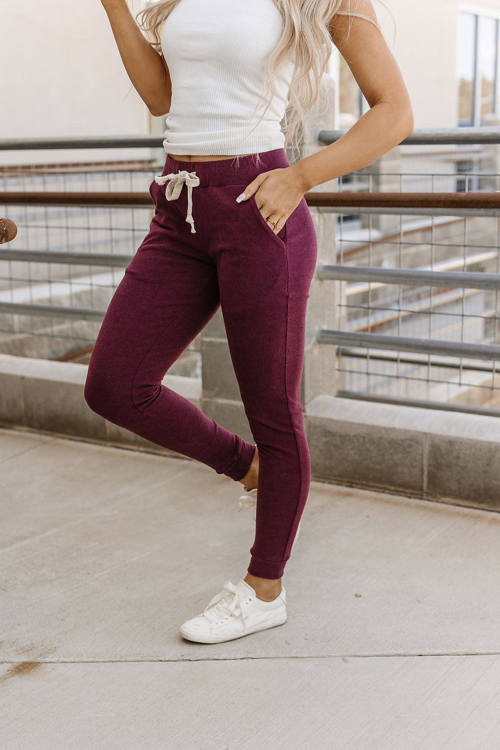 Performance Fleece Joggers - Wine