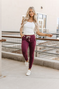 Performance Fleece Joggers - Wine