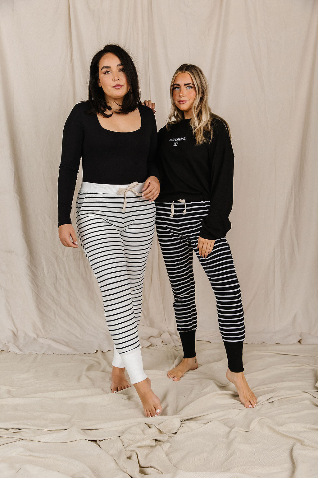 New & Improved Joggers - Ivory Stripe