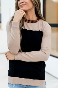 Graham Sweater - Leopard Collar