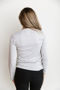 Long Sleeve Crew Neck Lulu Tee - Heather Grey