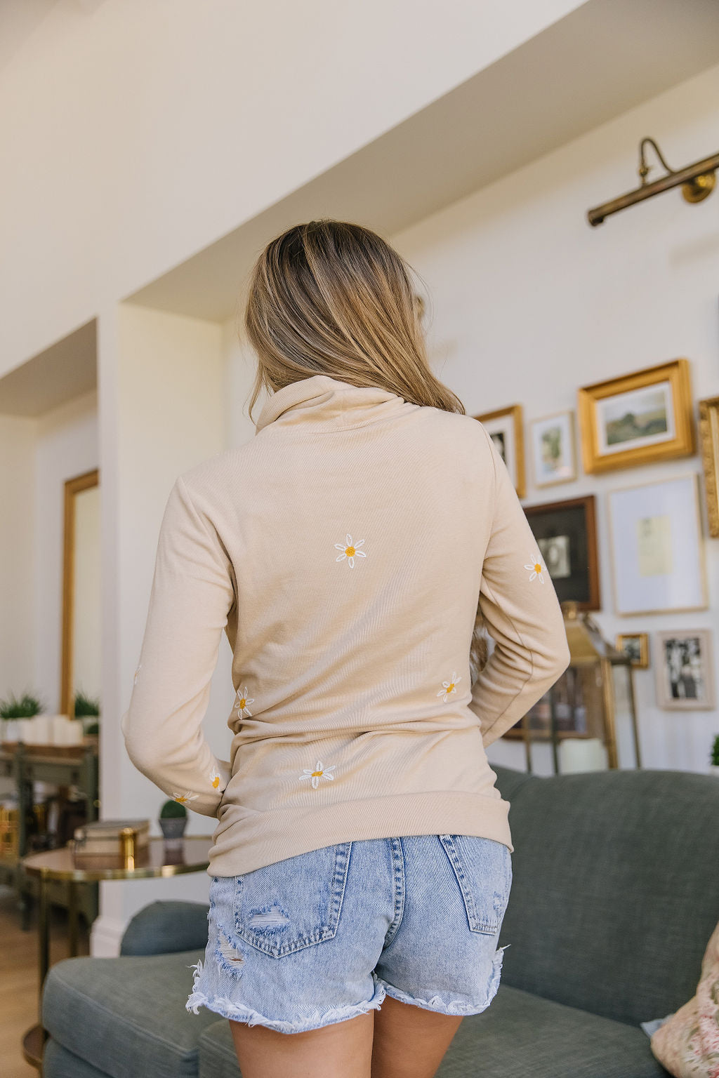 CowlNeck Sweatshirt - Feeling Butterflies