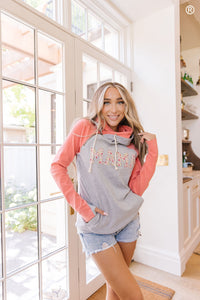 DoubleHood™ Sweatshirt - Mama - Coral & Floral