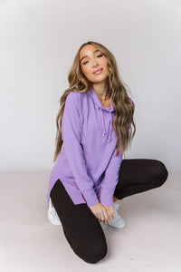 Sideslit Hoodie - Bright Lilac