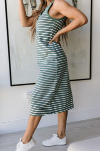 Striped Midi Dress - Sweet Mint