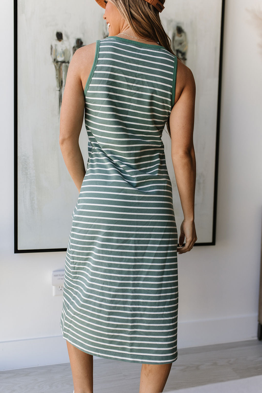 Striped Midi Dress - Sweet Mint