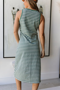 Striped Midi Dress - Sweet Mint