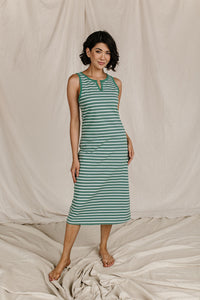 Striped Midi Dress - Sweet Mint